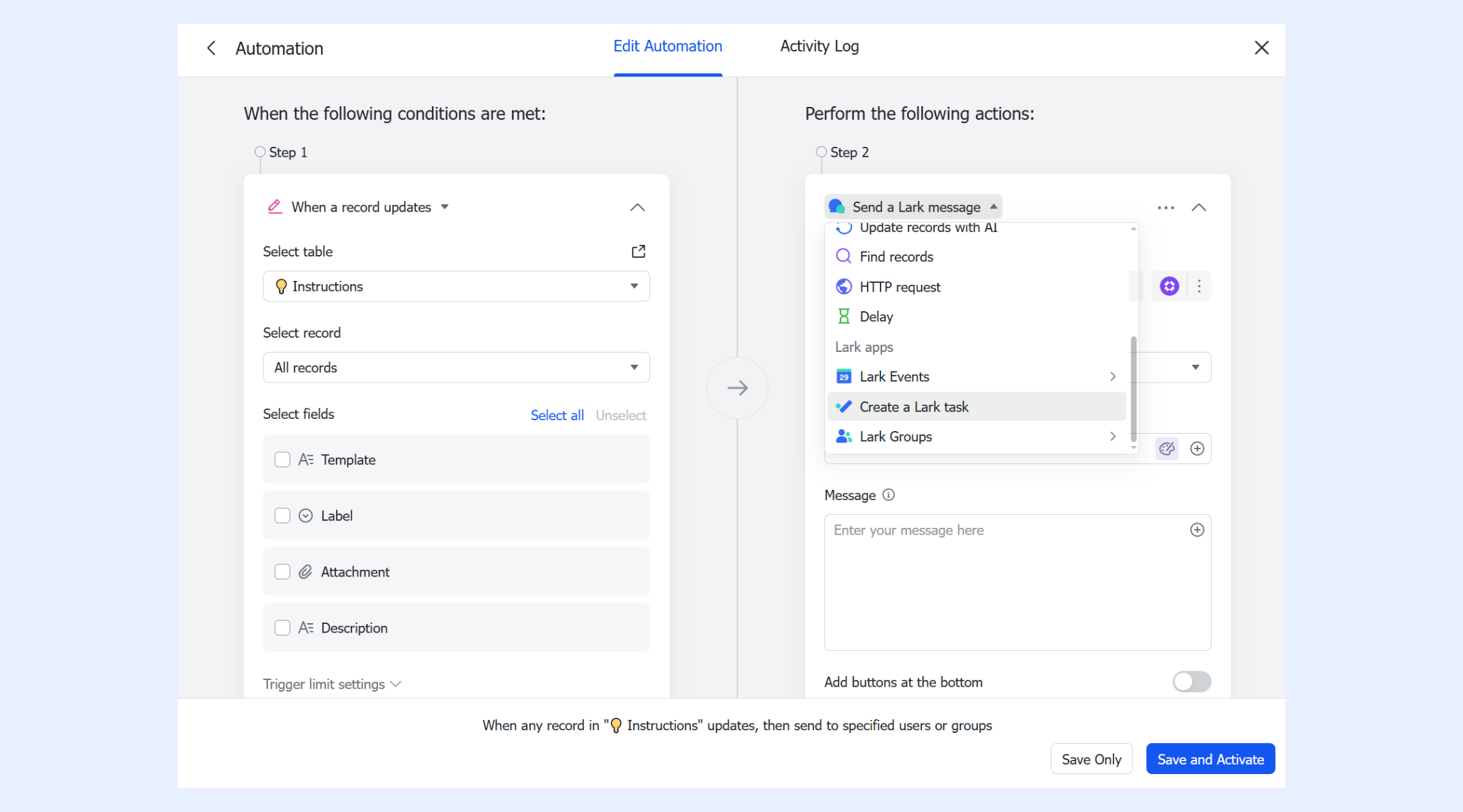 Auto-creating events, tasks, and groups from project data