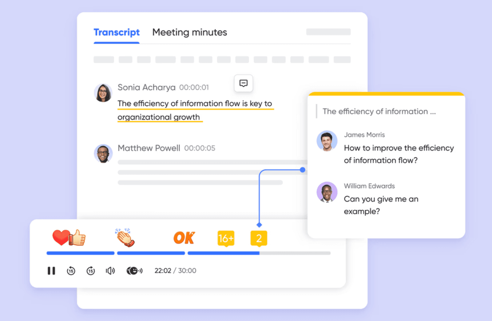 Interactive minutes collaboration in Lark