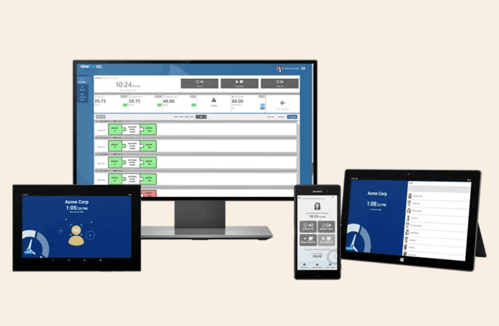 Interface of TimeTrackGo