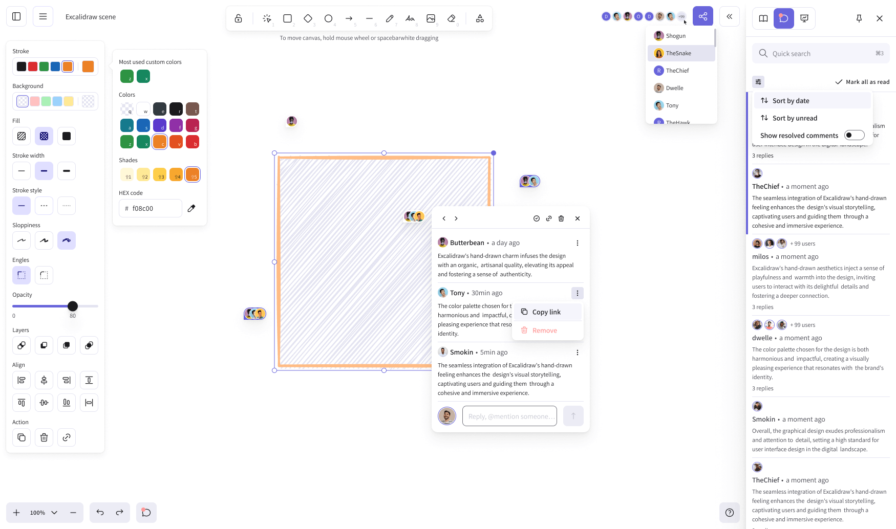 Excalidraw whiteboard