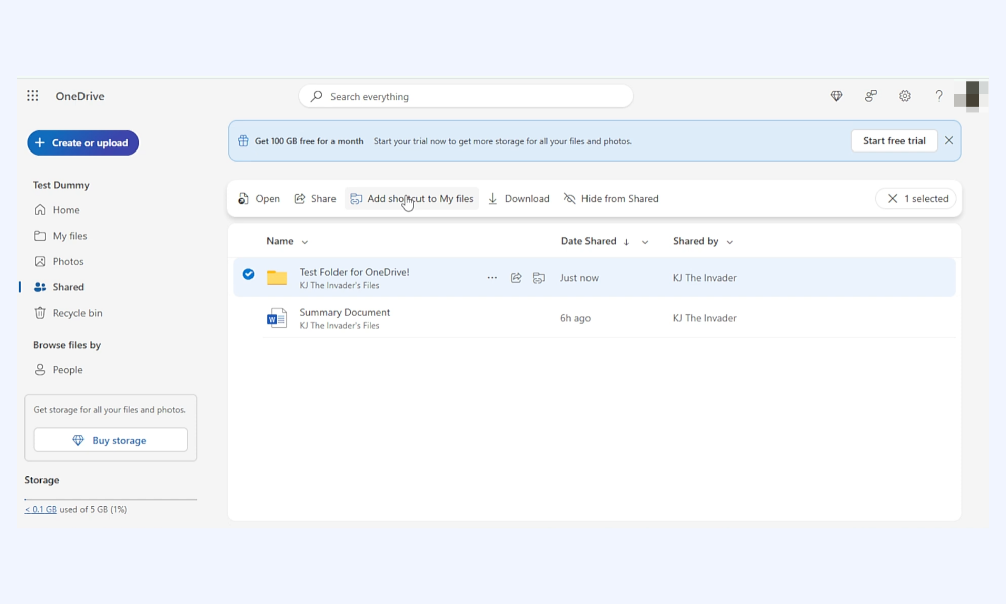 How to add a shared OneDrive folder to Microsoft Explorer