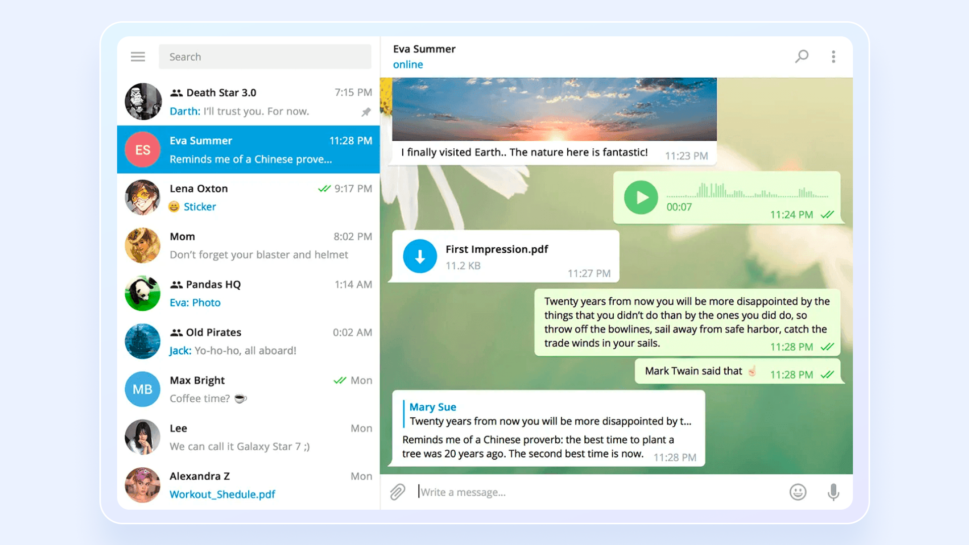 An image showing the Telegram platform.