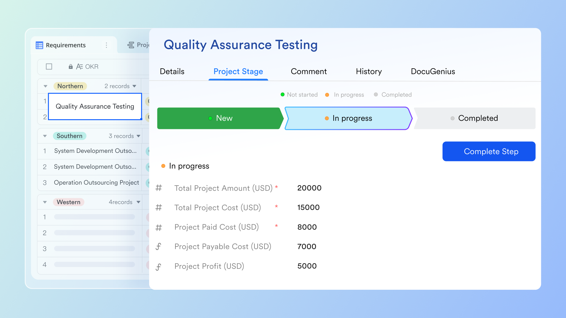 Requirements tracking in Lark, a top requirements management tool and software