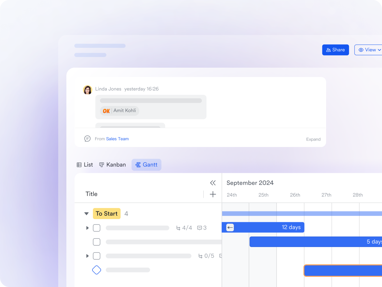 Các nhóm có thể cộng tác thông qua Lark Docs và Messenger.