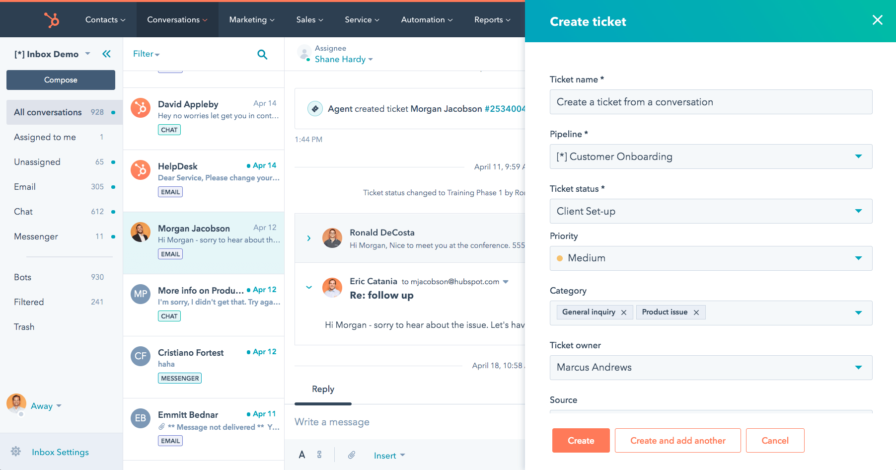 HubSpot Service Hub CRM driven client reporting software