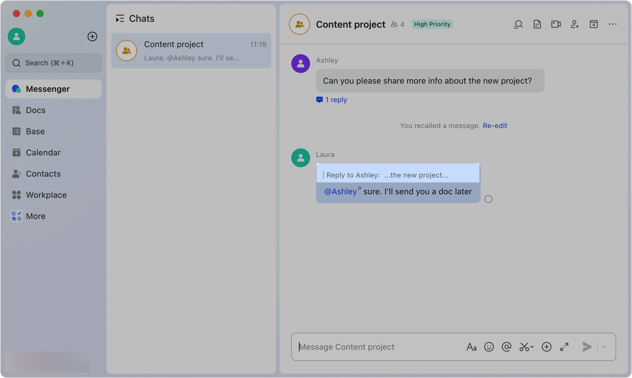 Reply to messages