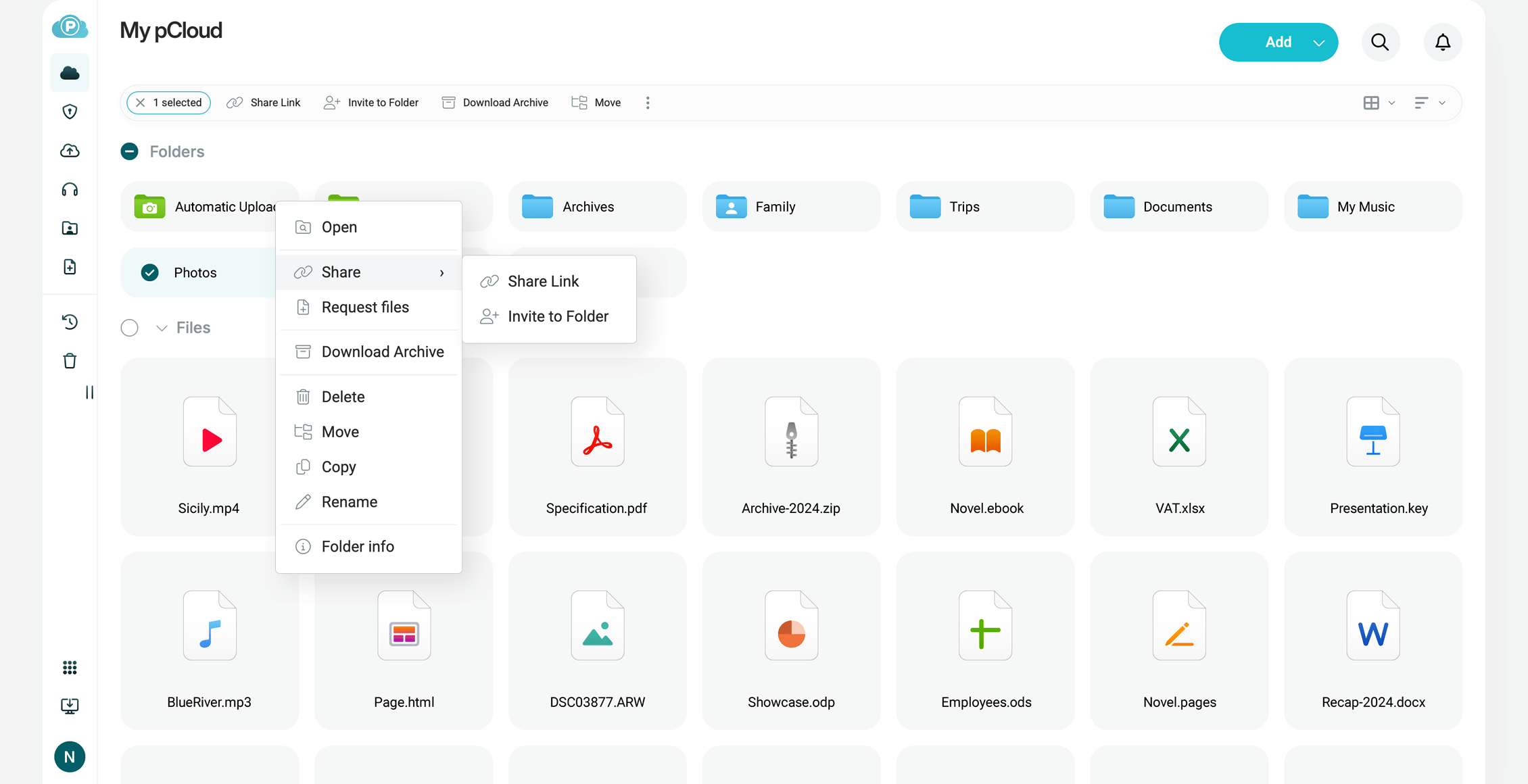pCloud is for lifetime cloud storage and media-friendly features
