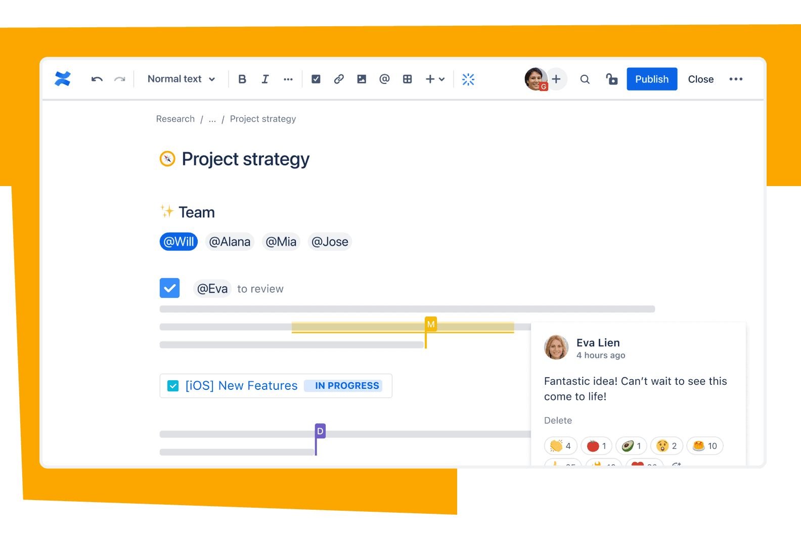 An image that shows Confluence’s real-time editing
