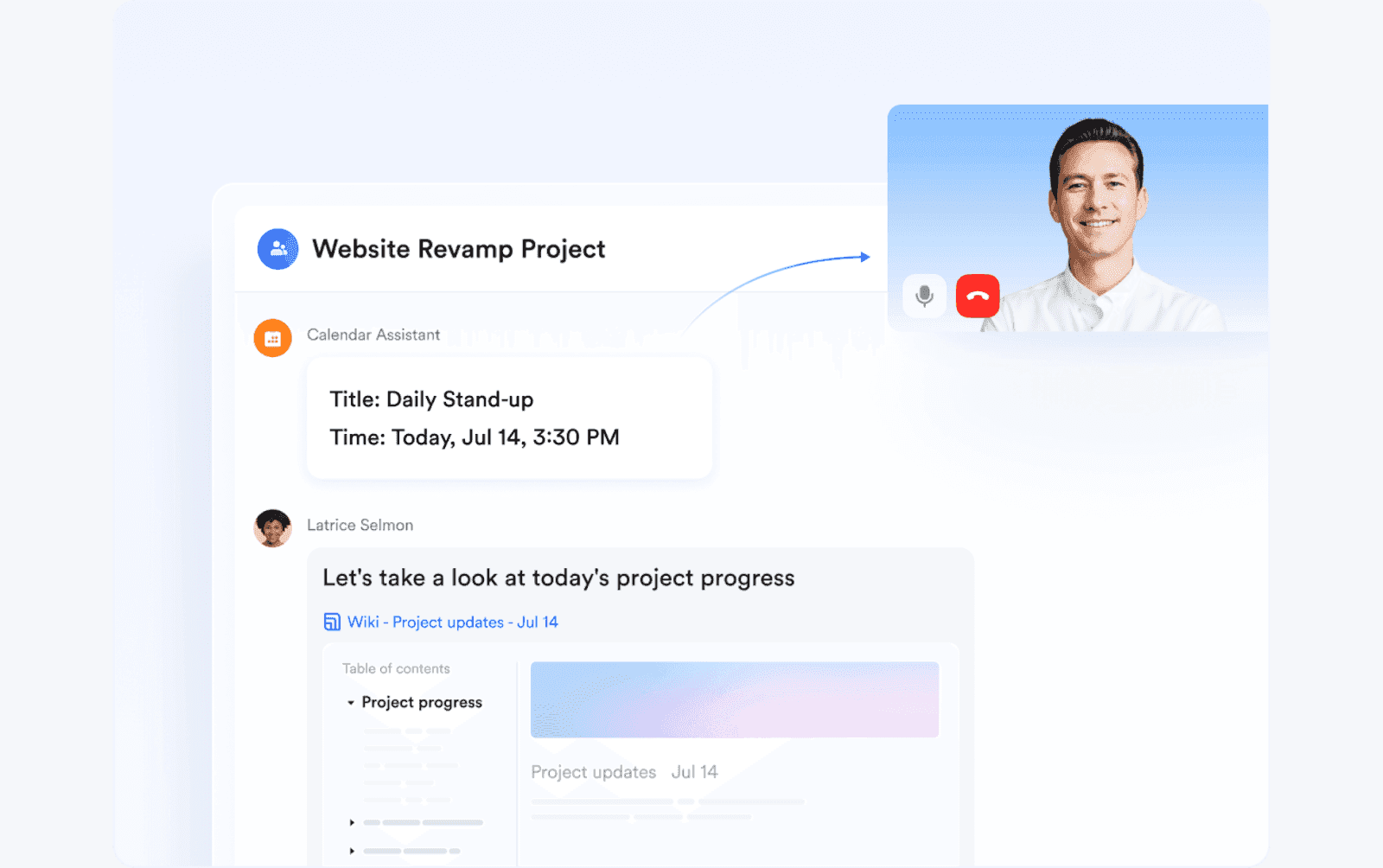 project kickoff in Lark