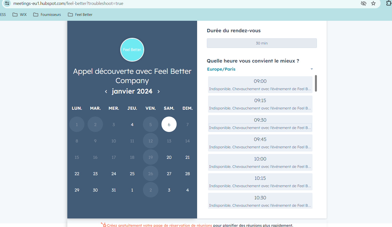HubSpot scheduling tool