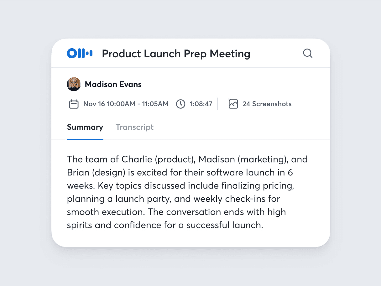  Otter AI meeting summary feature