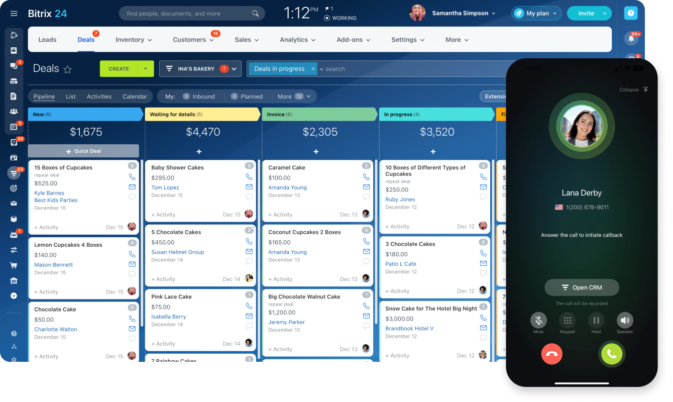 Bitrix24 project workspace with Gantt timeline