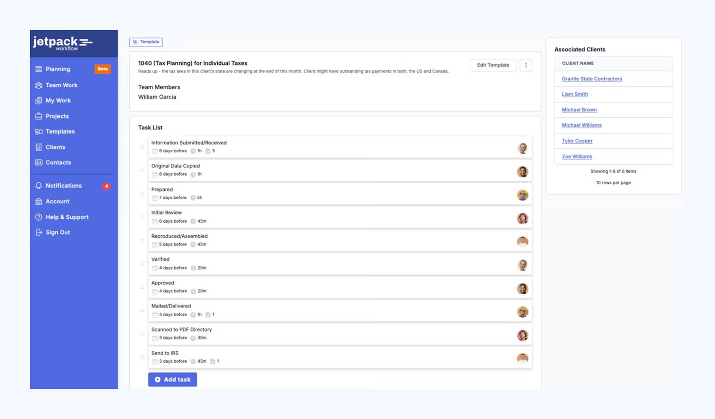 Jetpack Workflow project management software for accounting