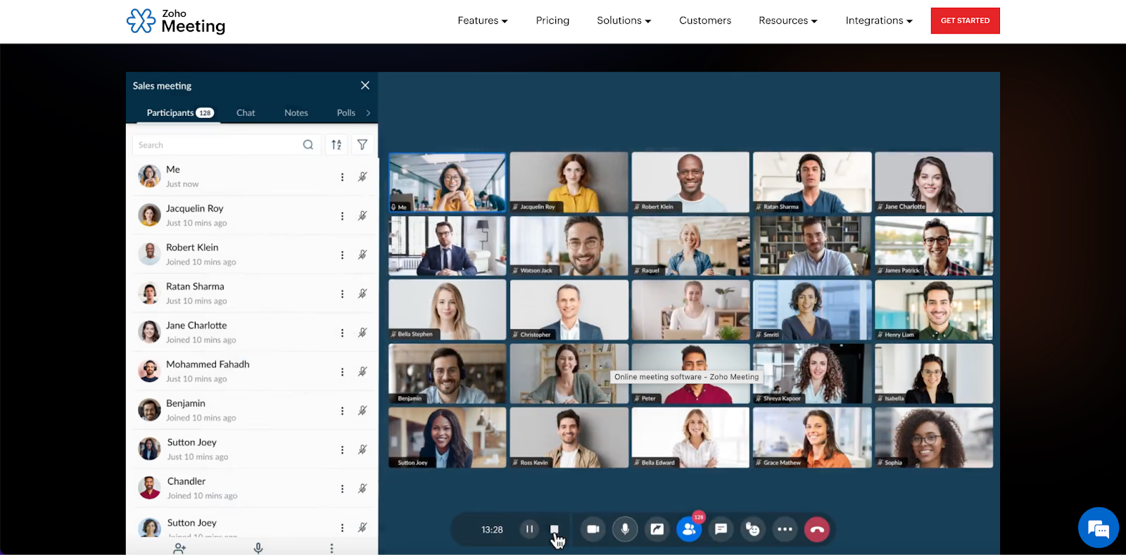 Zoho Meeting: Business video conferencing software