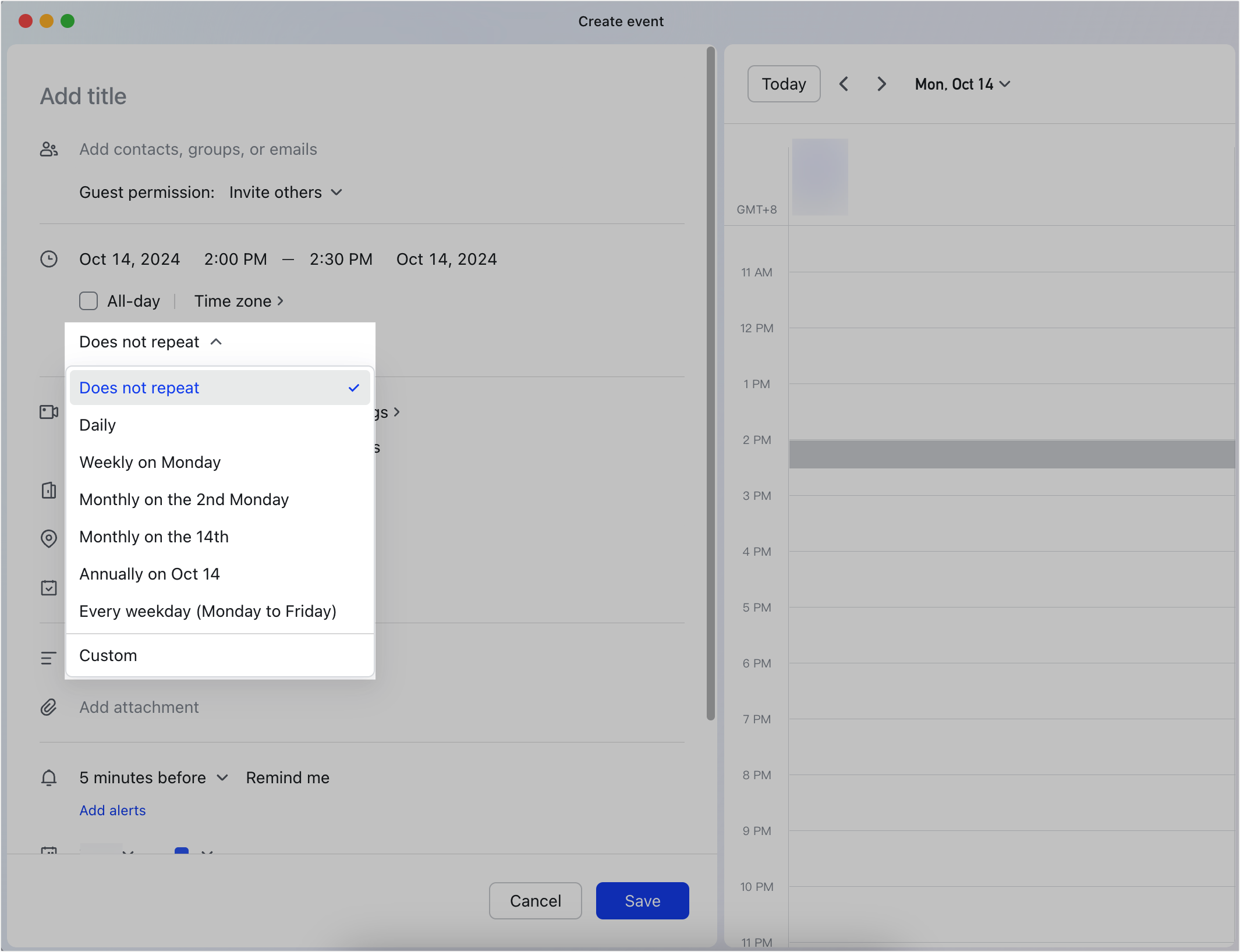 Create and use a recurring event