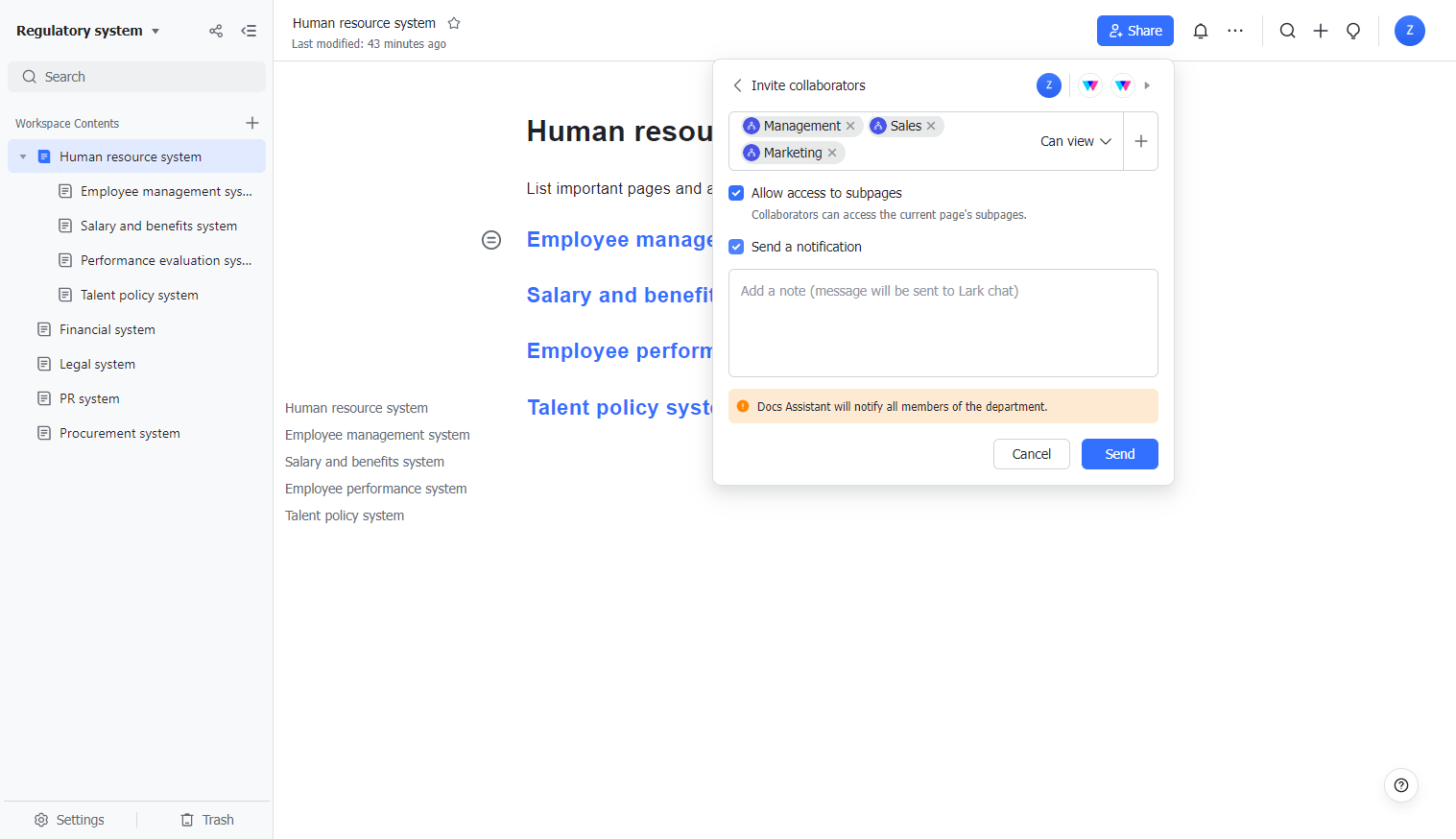 Use the Shared Folder to organize Docs