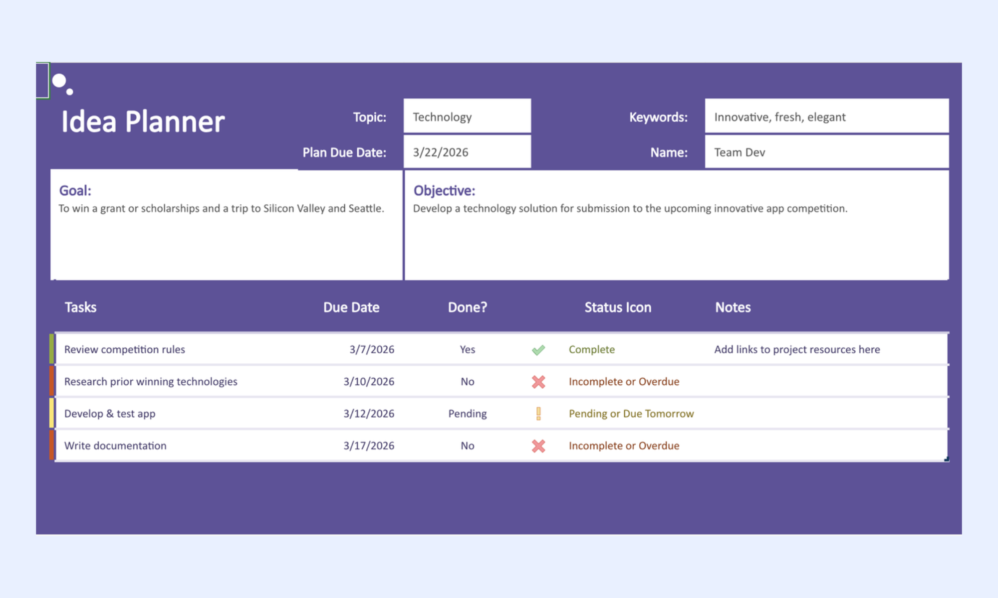 Simple task tracker with single-tab layout