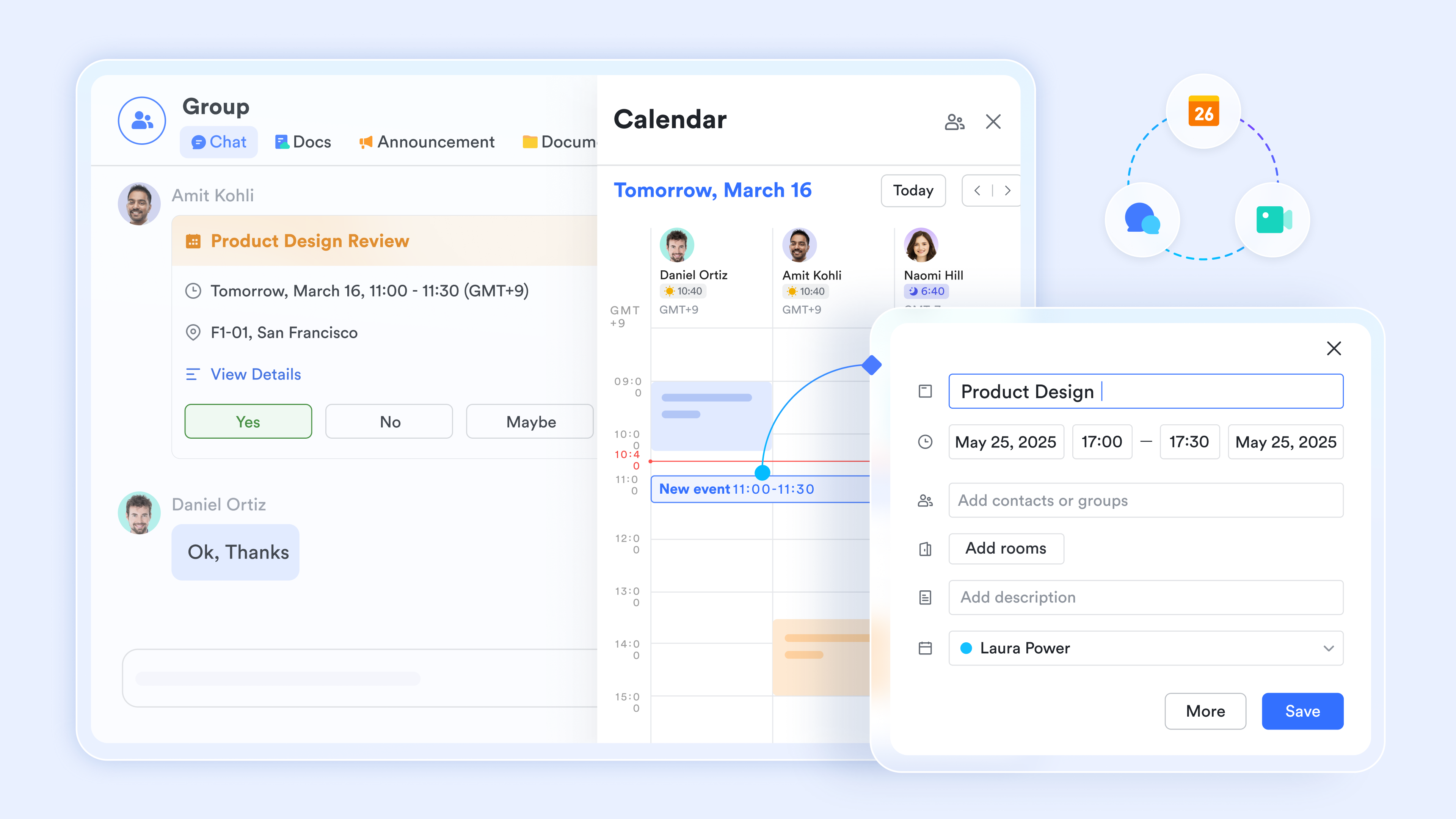 Communication and scheduling are connected to work