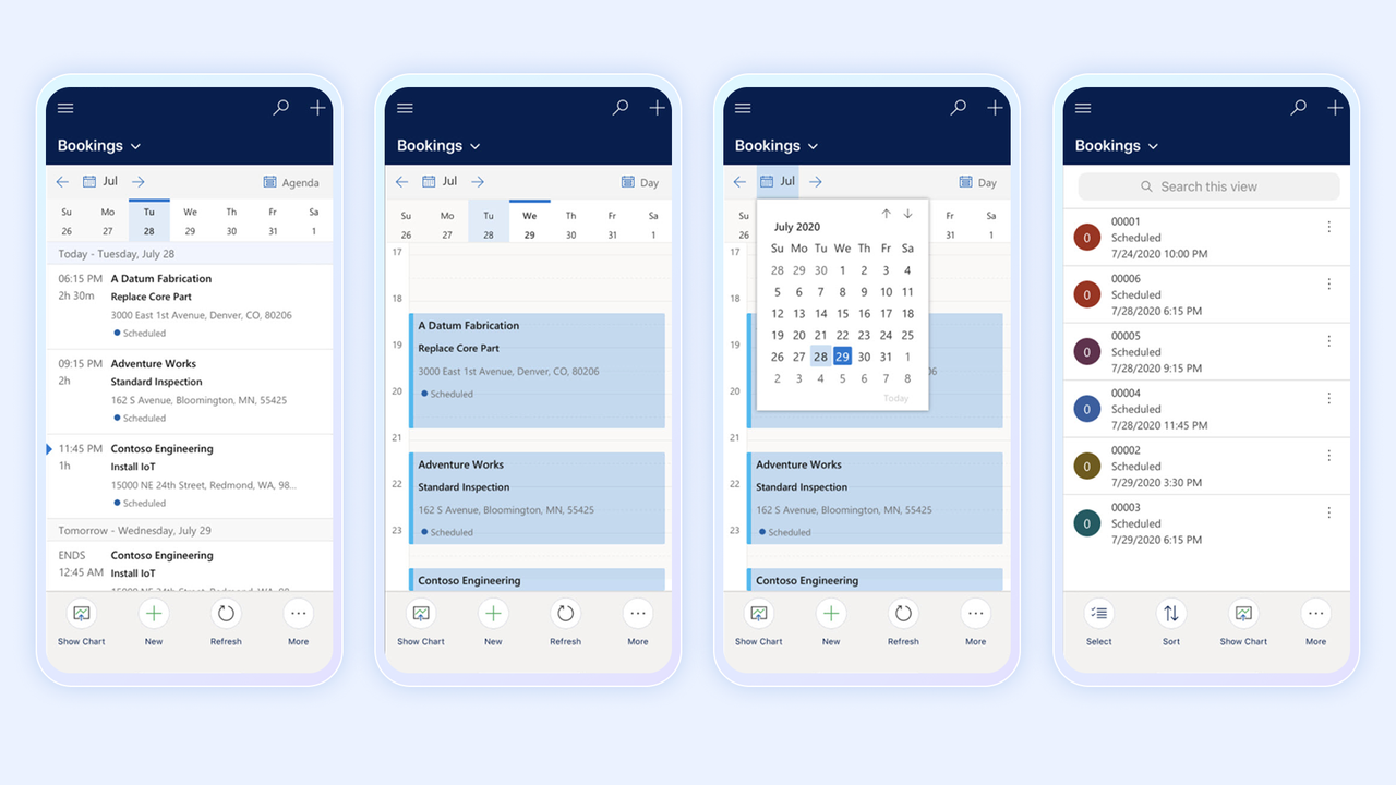 Interface of Microsoft Dynamics 365's CRM iPhone app