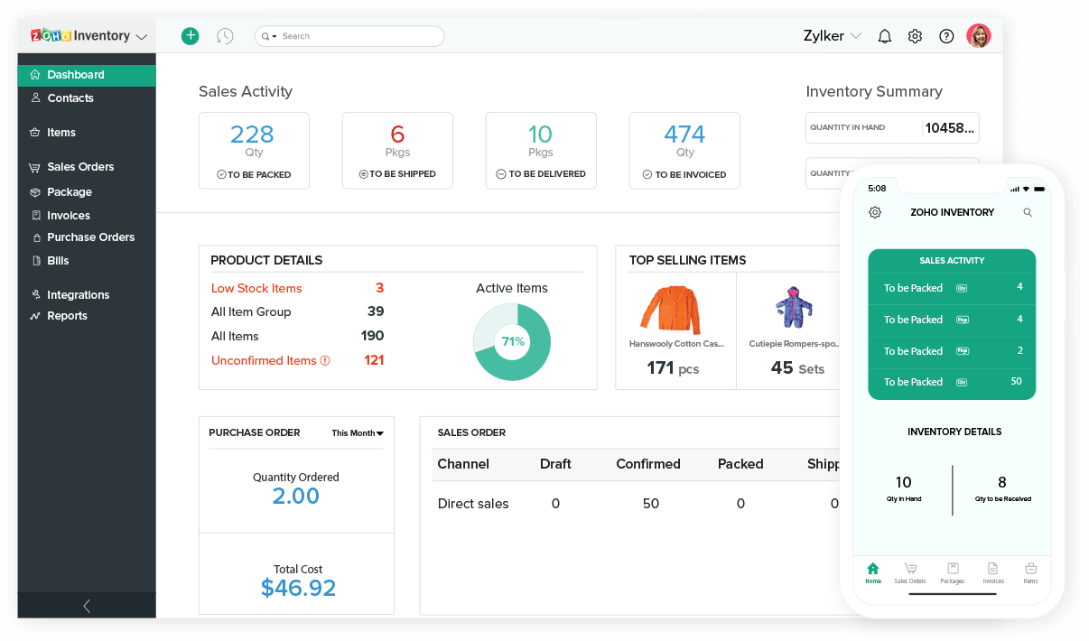 Zoho Inventory cloud-based inventory management solution