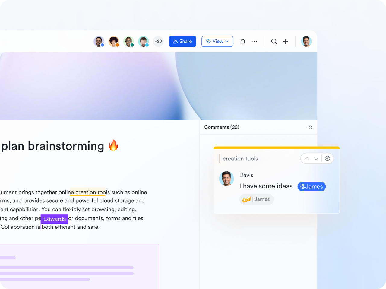 Lark Docs real-time collaboration for HR document