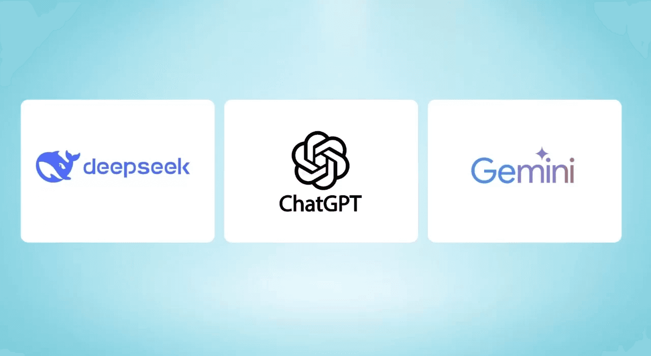 An illustration showing three top AI tools