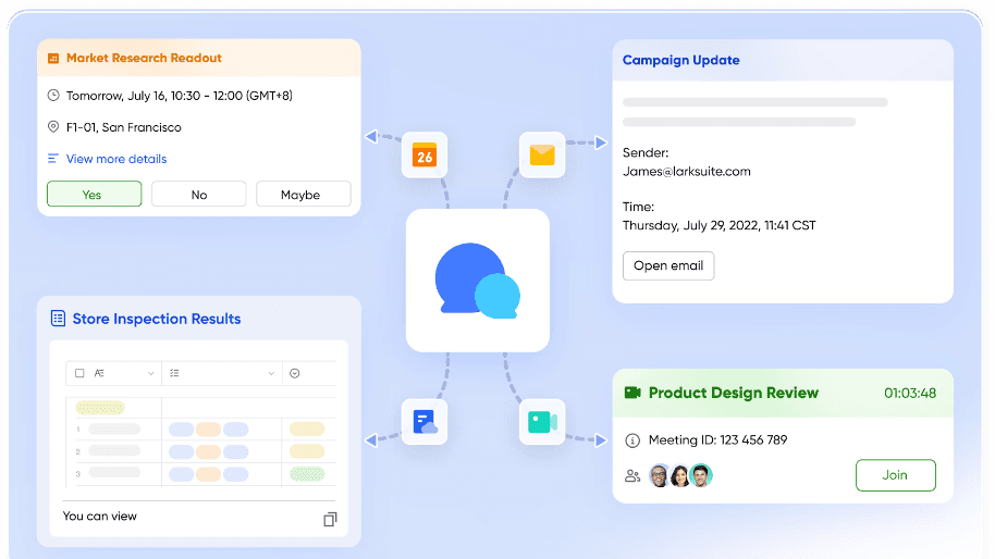 Core CRM features are all connected through a powerful messenger