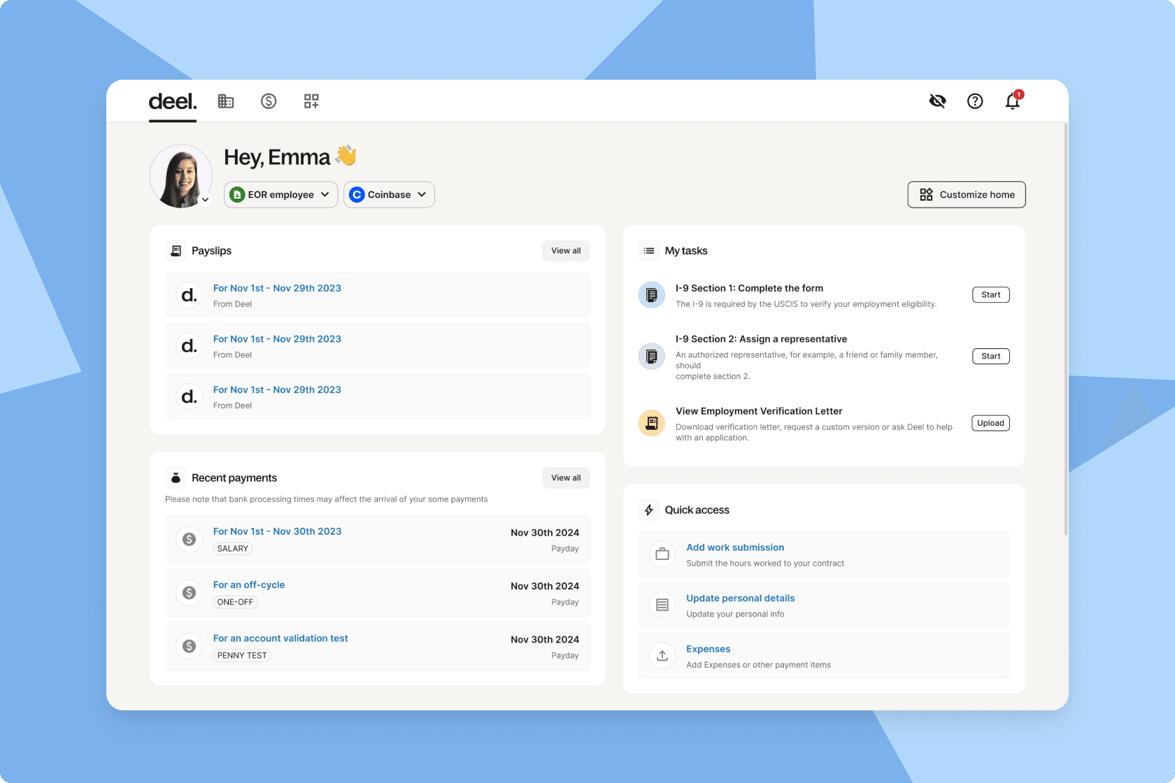 Deel is a global payroll management system