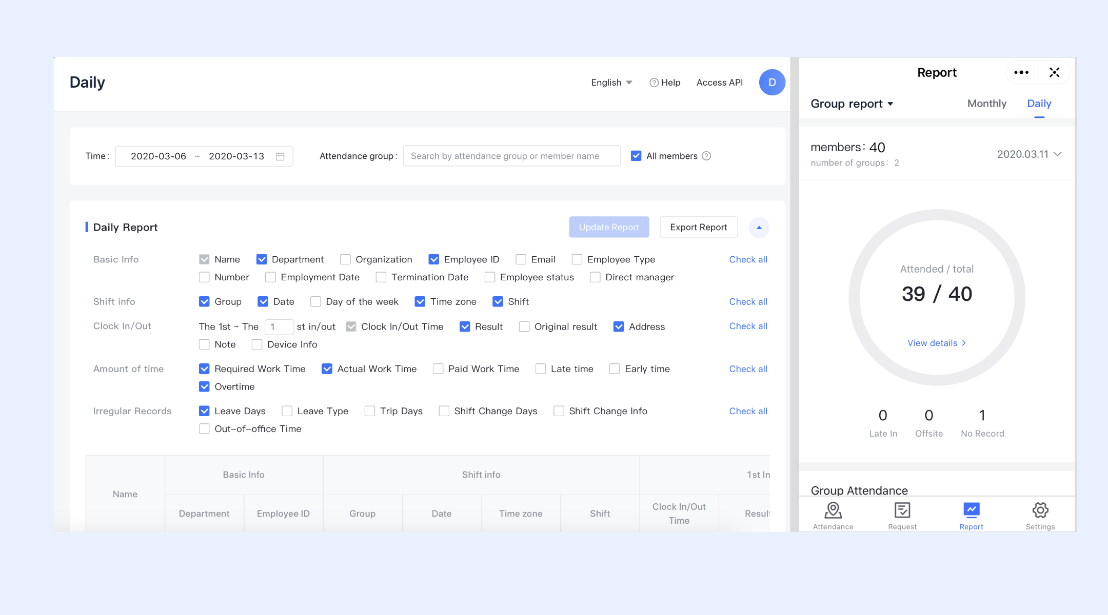 Daily time logs + structured records
