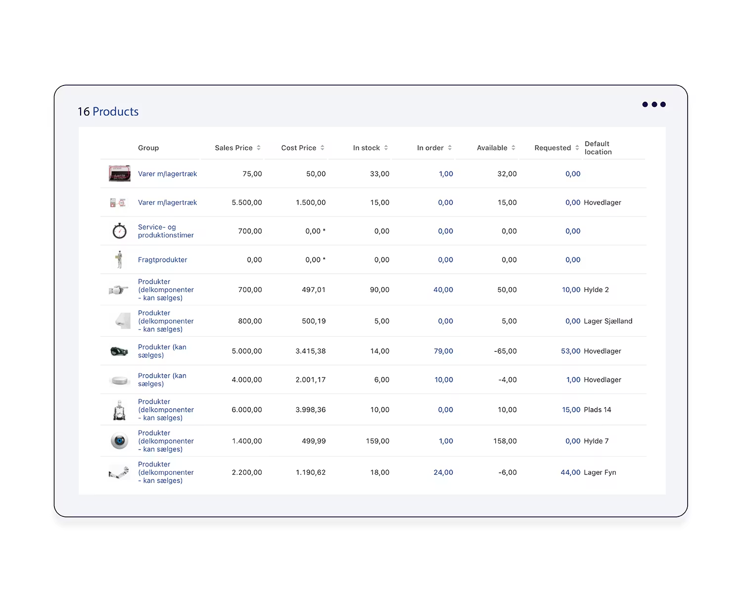 Rackbeat interface showing production orders, stock levels, and workflow steps