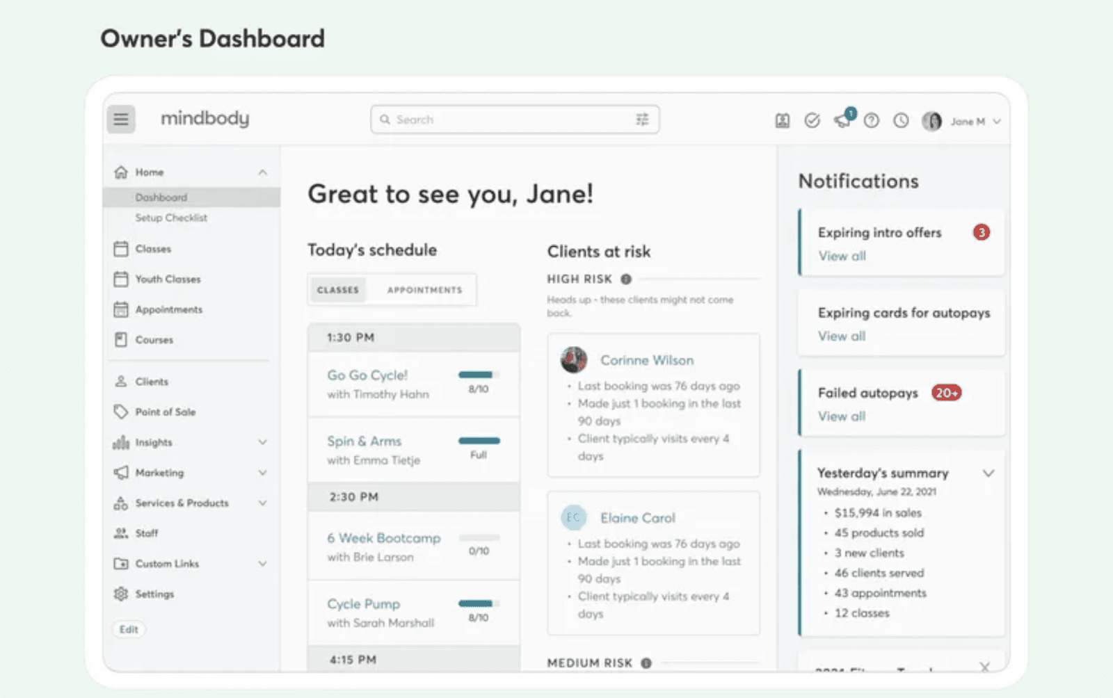 CRM in Mindbody