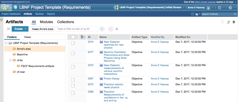 IBM DOORS Next requirements management tool