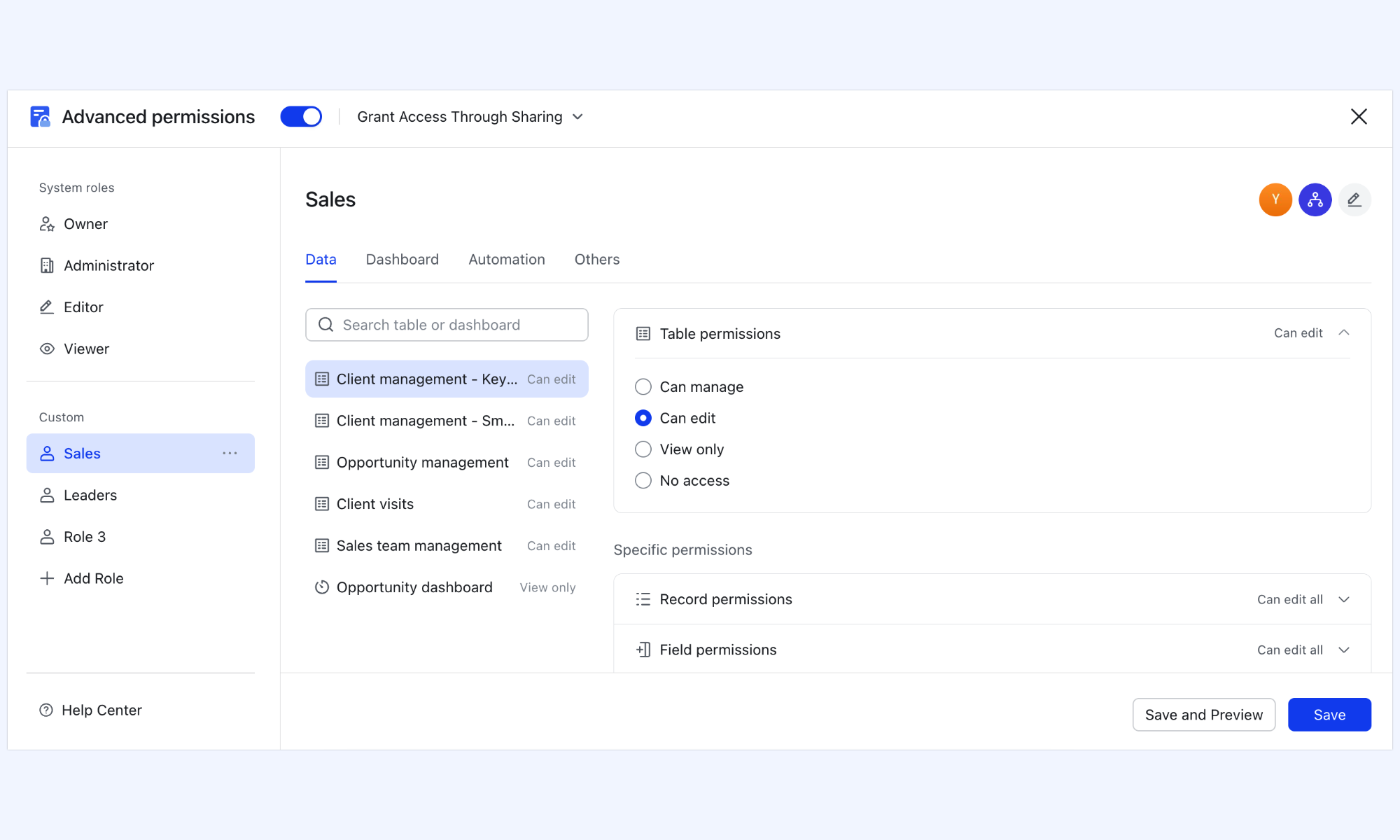Role-based access controls for secure records