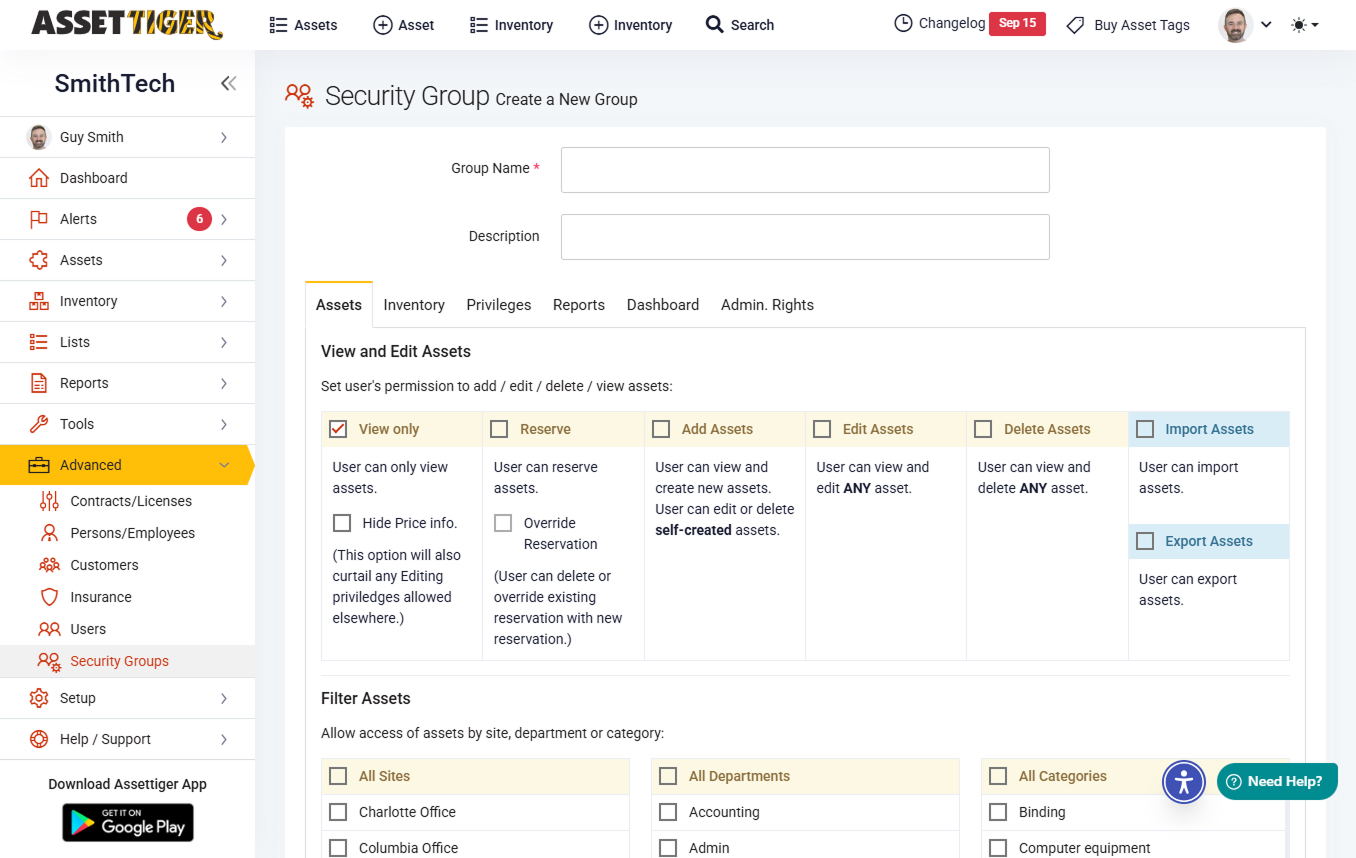 AssetTiger is a cloud asset tracking system