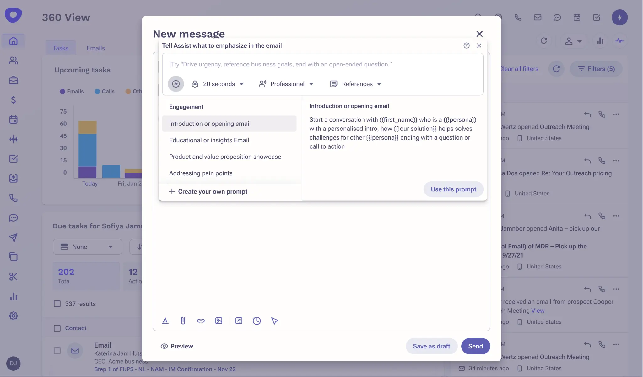 Outreach.io for sales automation and analytics tool
