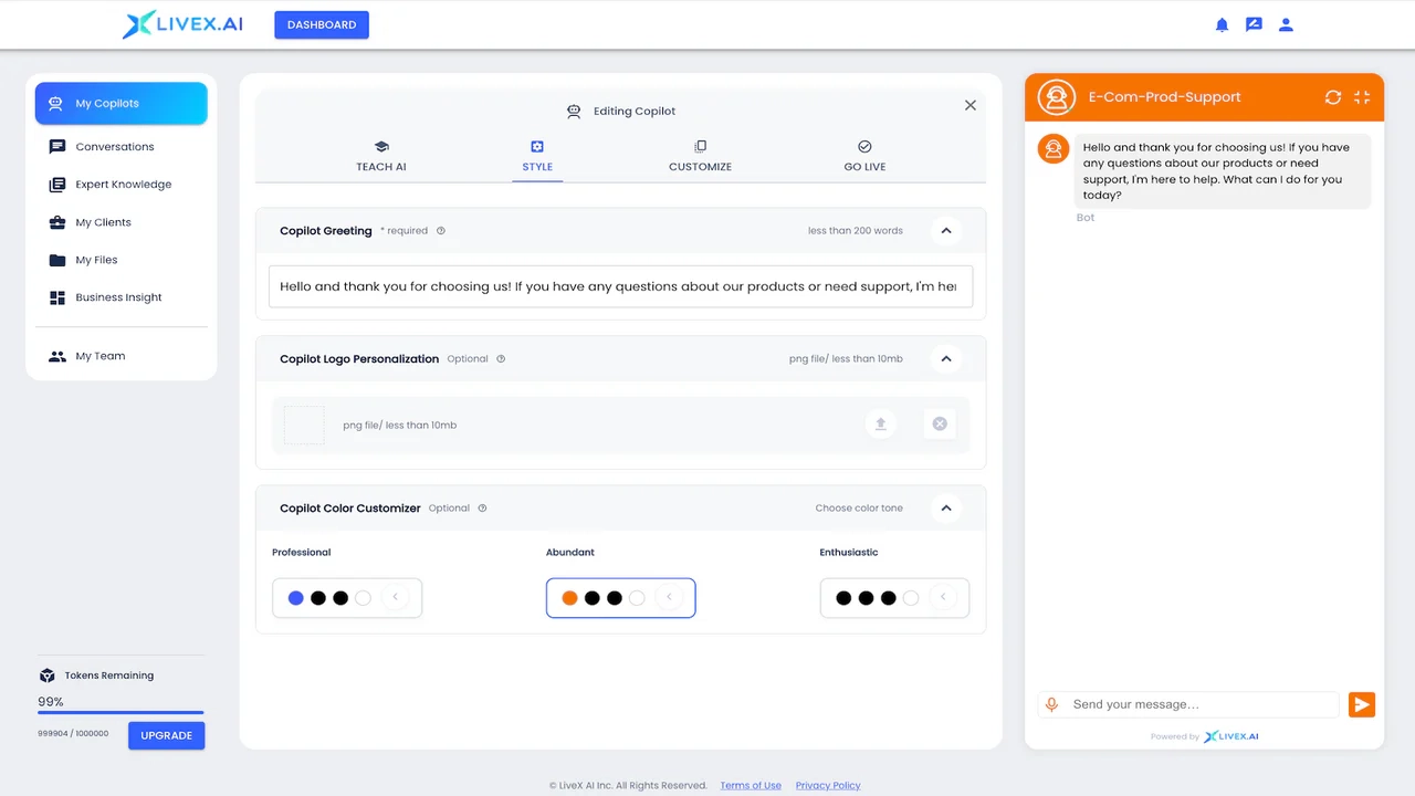 Conversational AI in LiveX AI