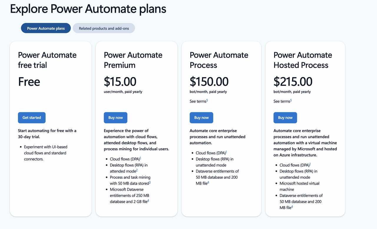 Explore Power Automate pricing plans