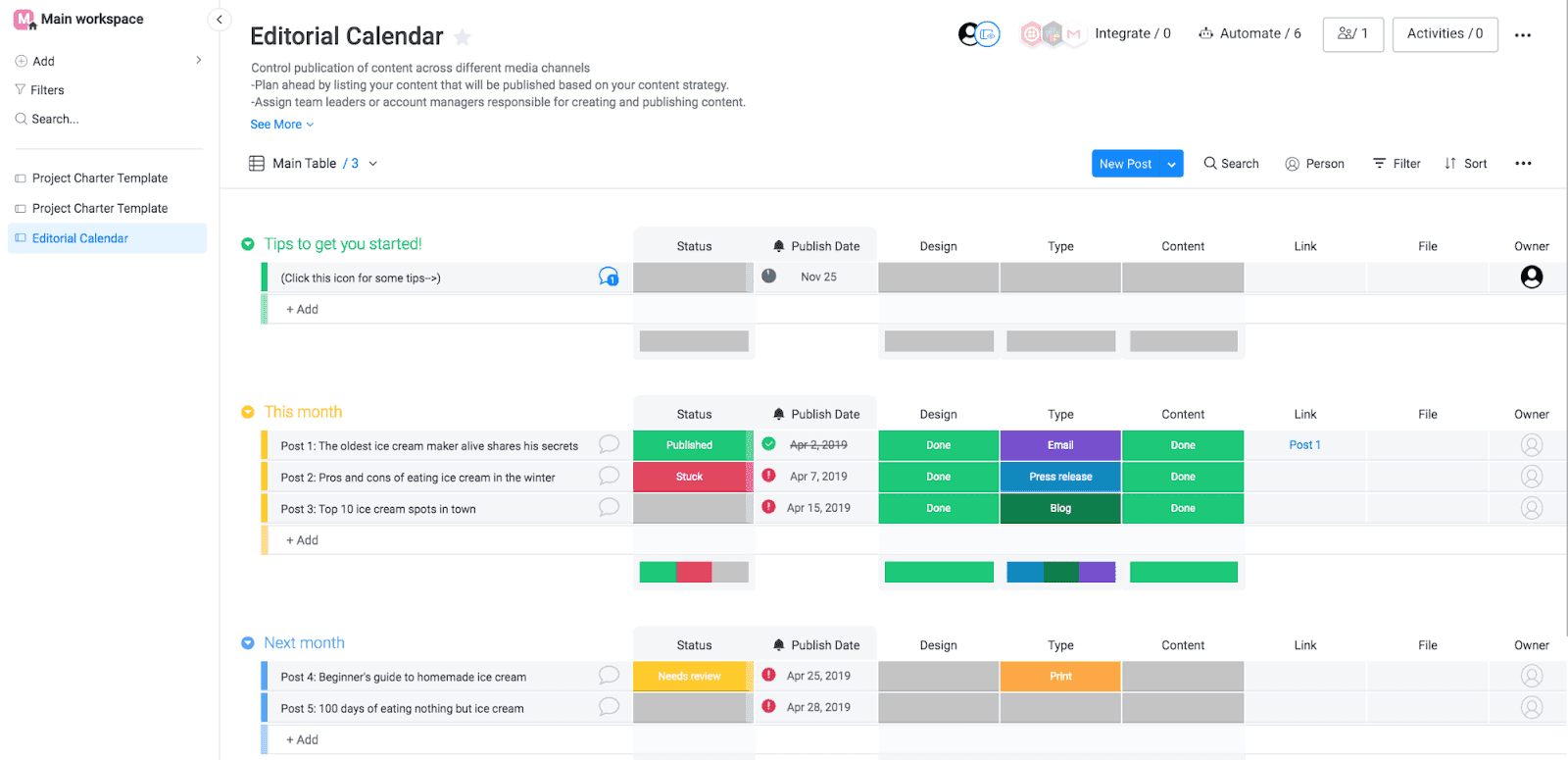 An image of monday.com’s interface