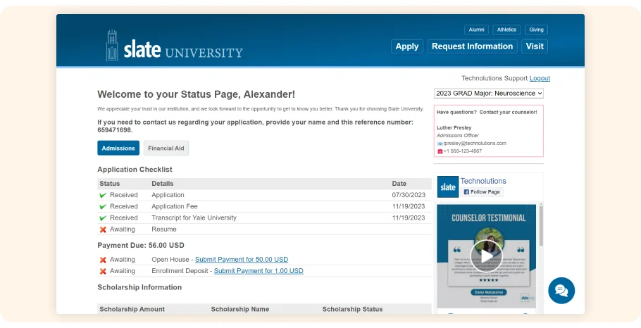 Slate CRM: One place for educational inputs