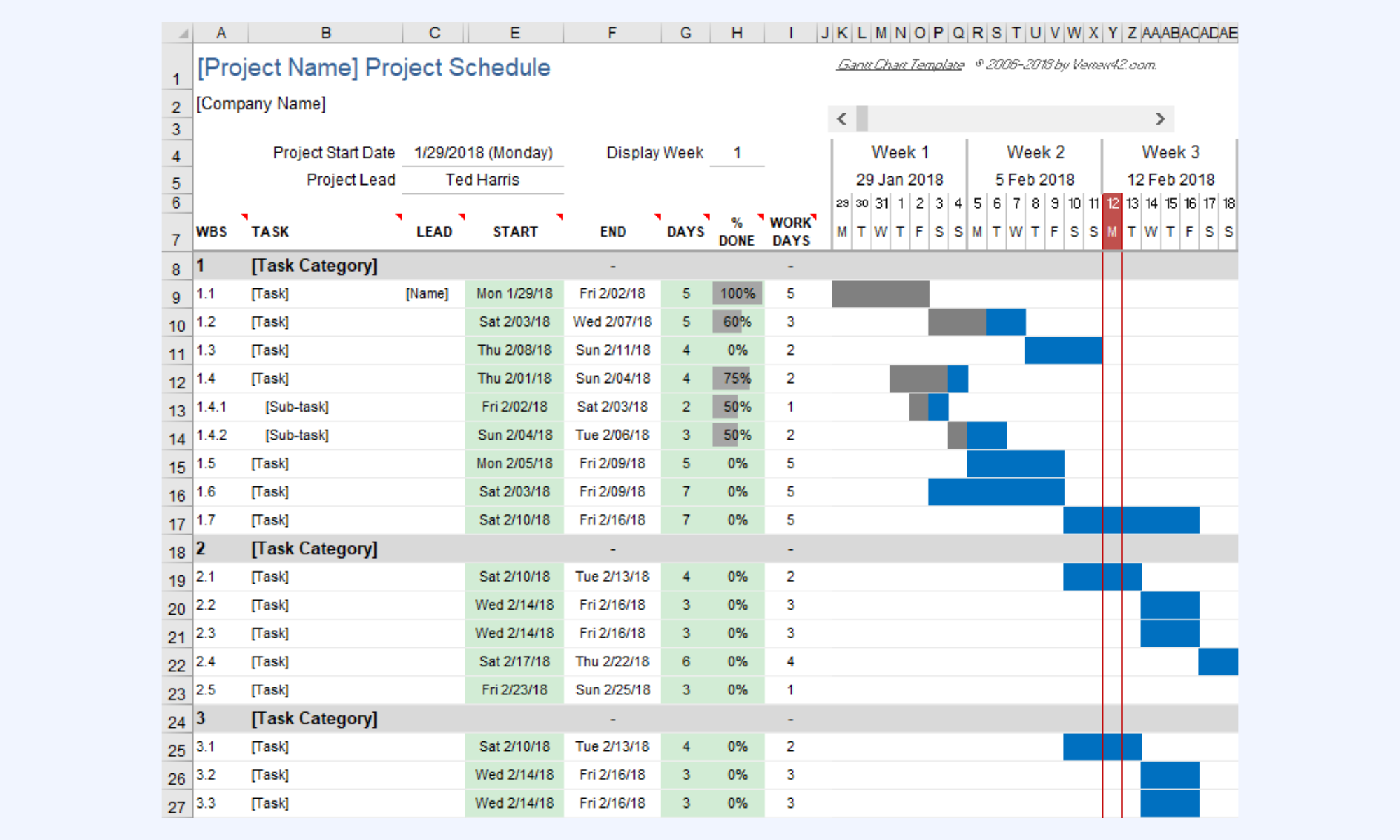 Excel gantt chart template