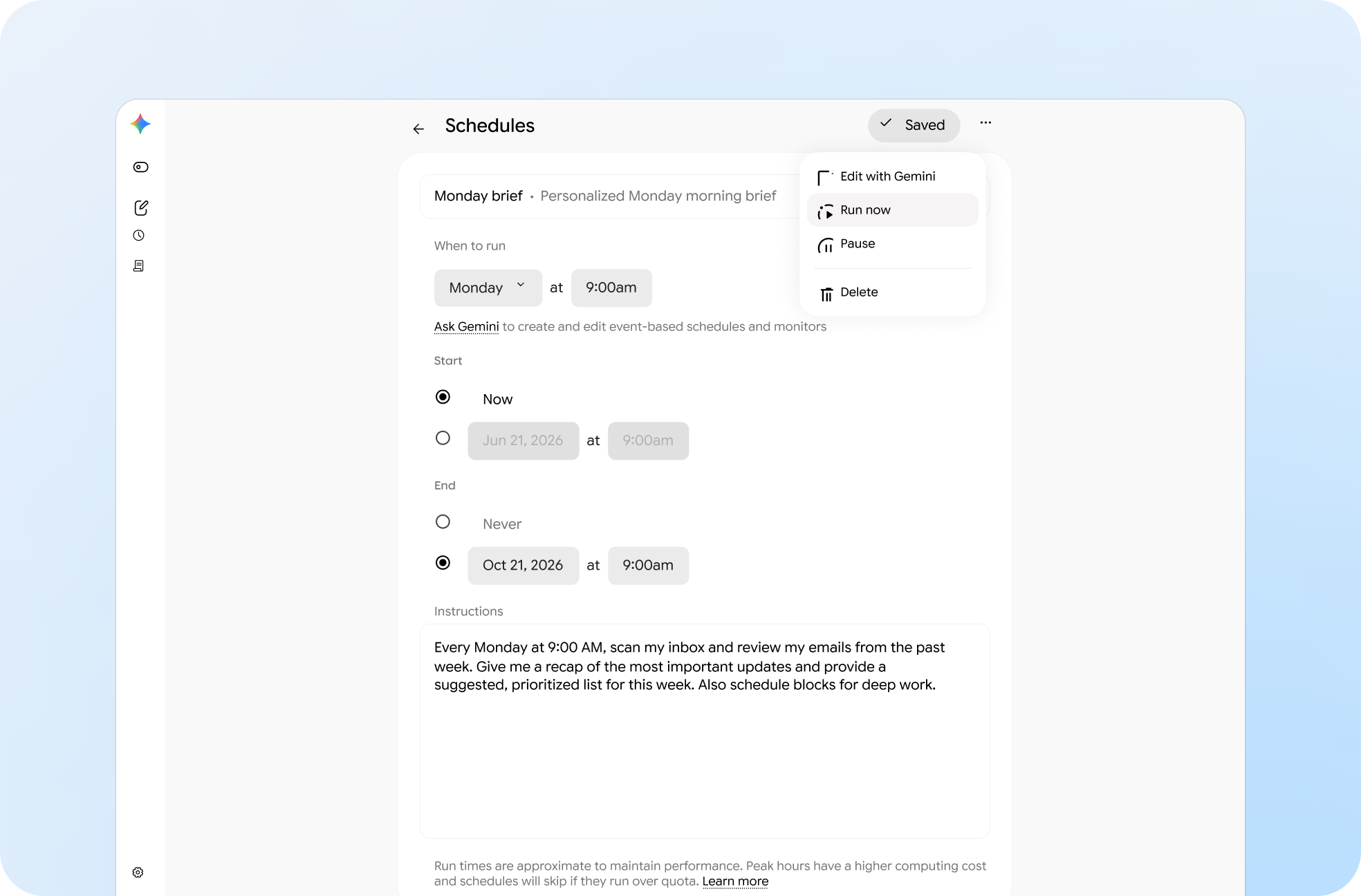 A 24/7 personal AI agent in Gemini Spark