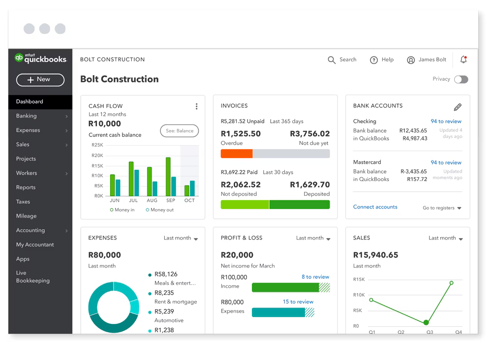 QuickBooks: Job costing software for project tracking