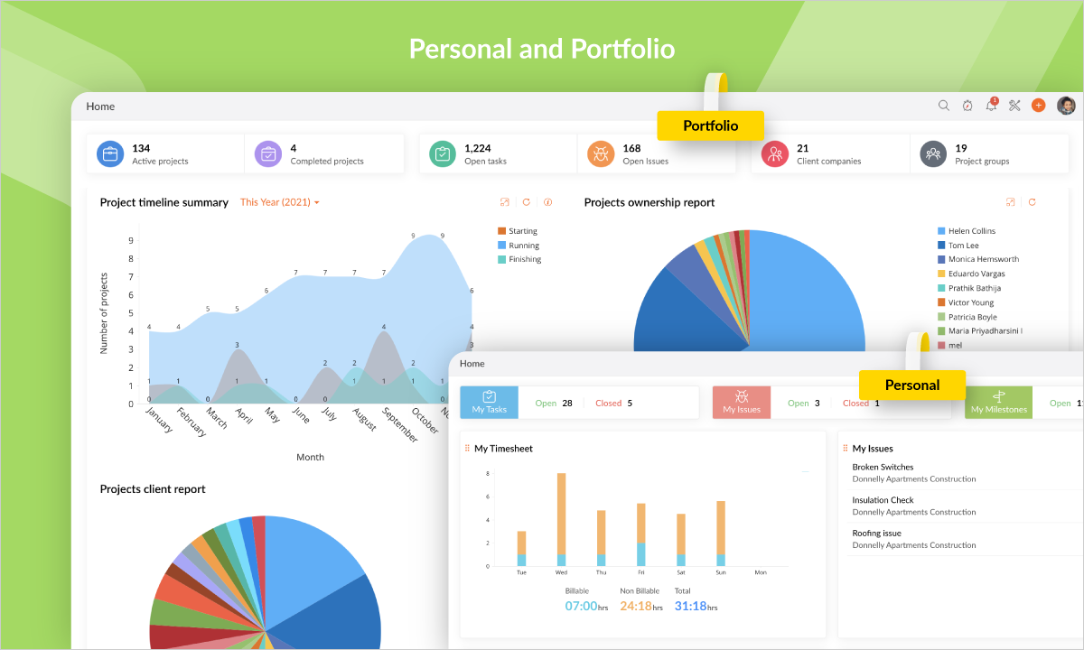 Zoho Projects portfolio management