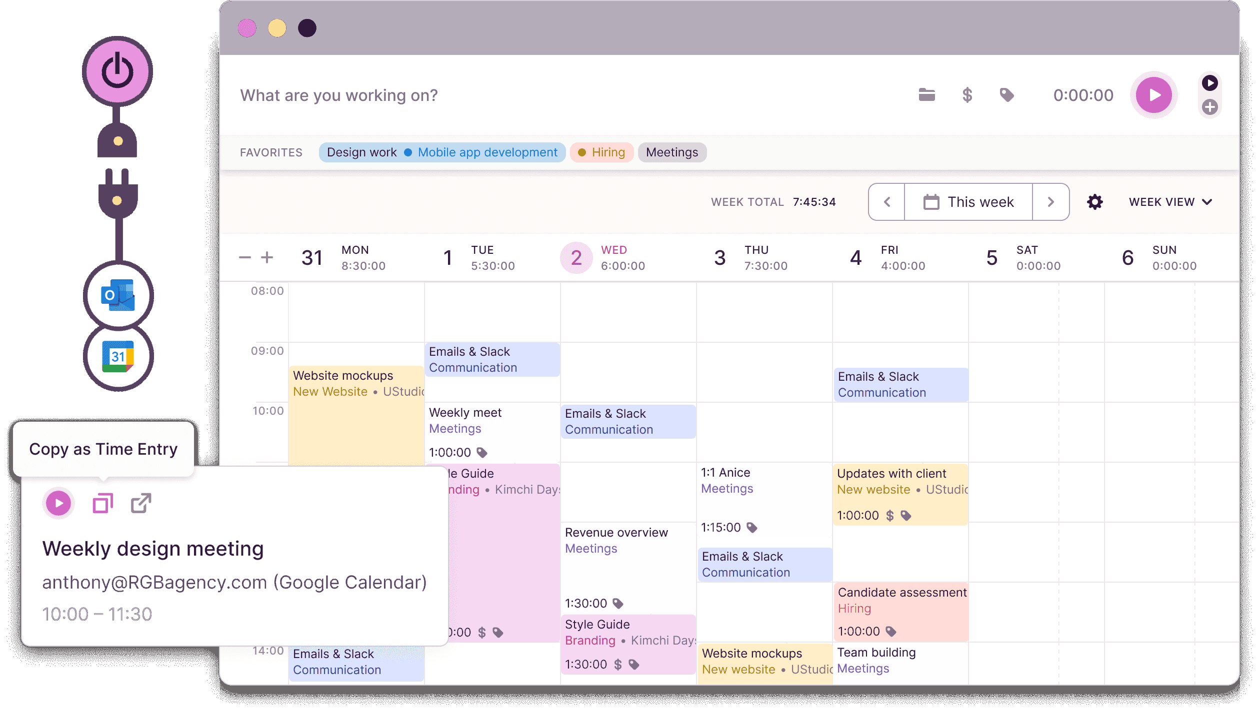 Toggl Track dashboard