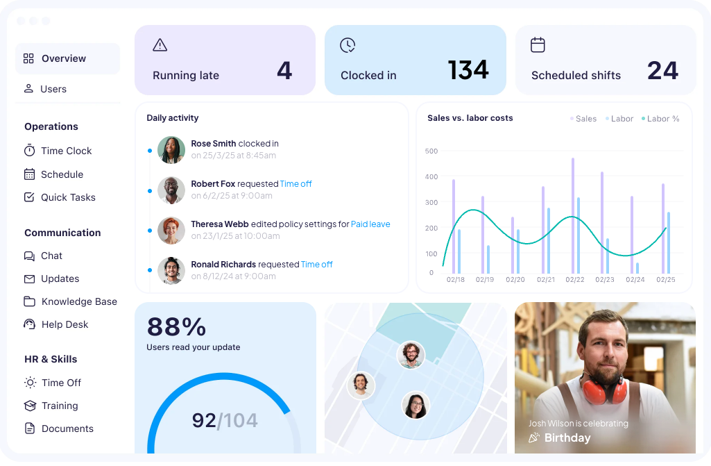 Connecteam — best for mobile workforce management