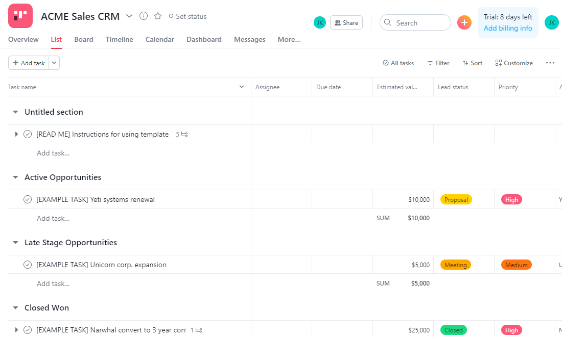 Add individual task in project pipeline