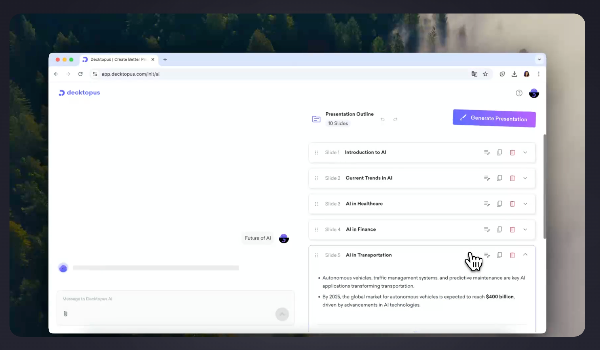 Decktopus AI: AI-powered presentation tool
