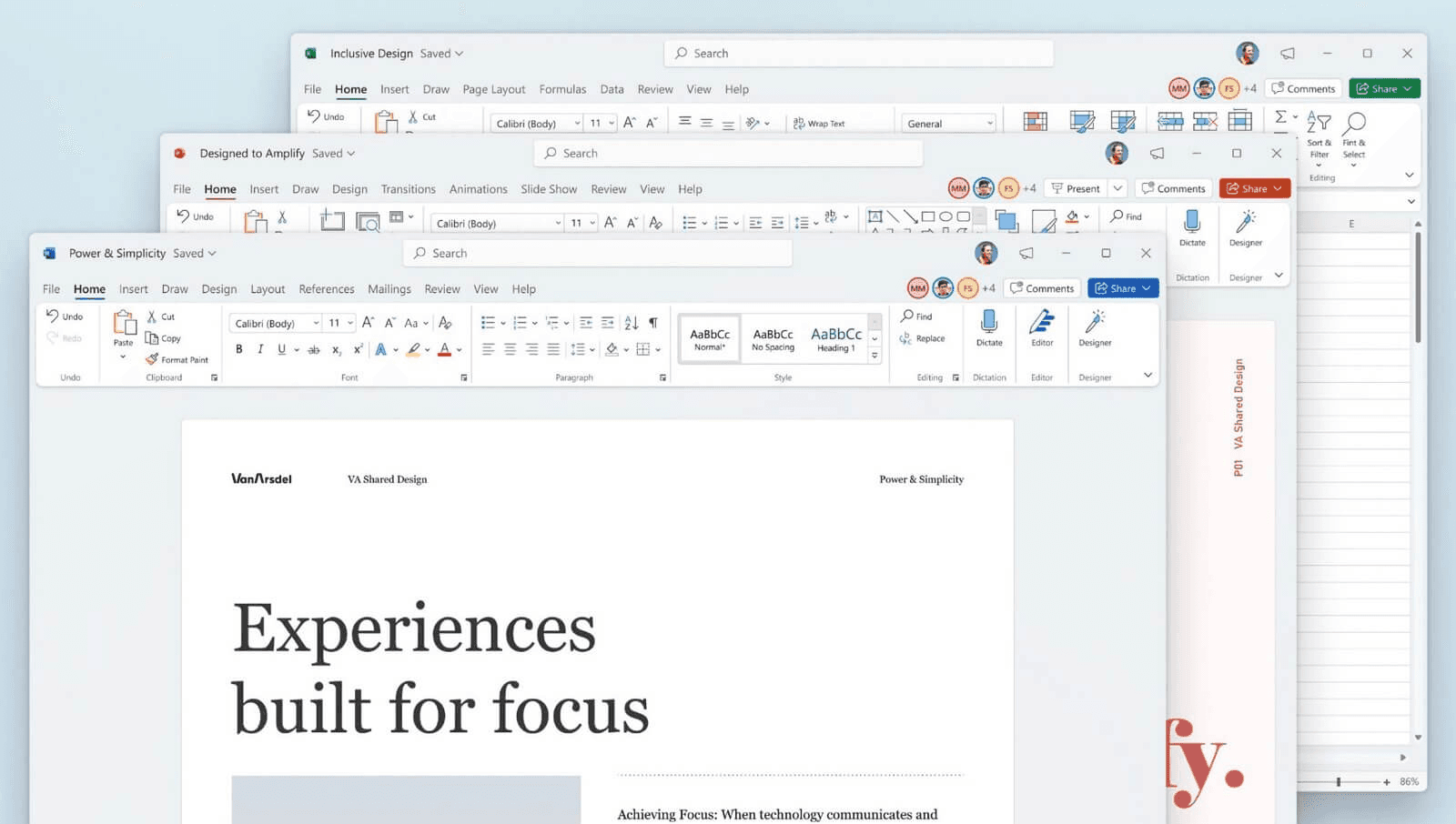 DInterface of the Microsoft Office suite 