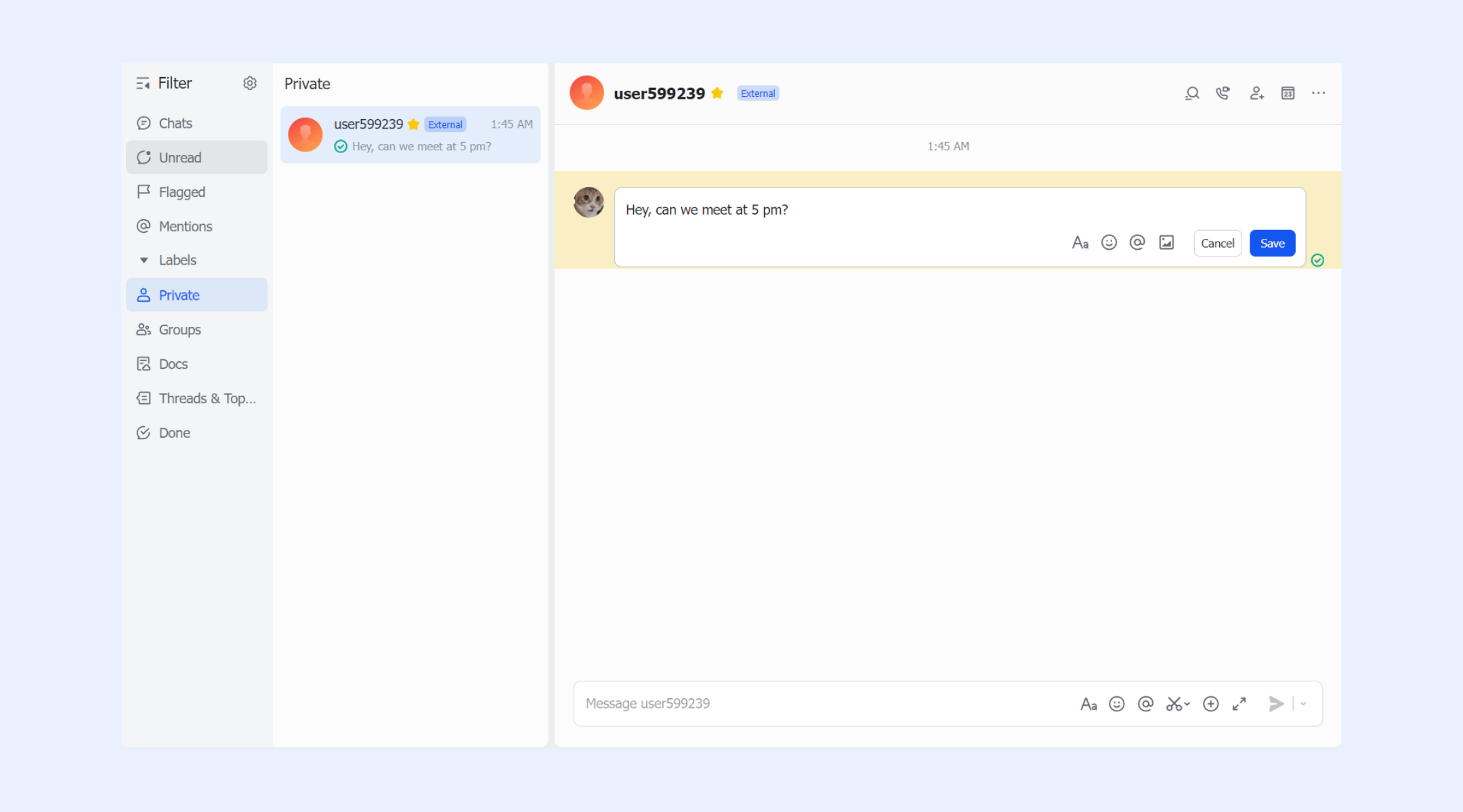 Lark Messenger allows editing messages