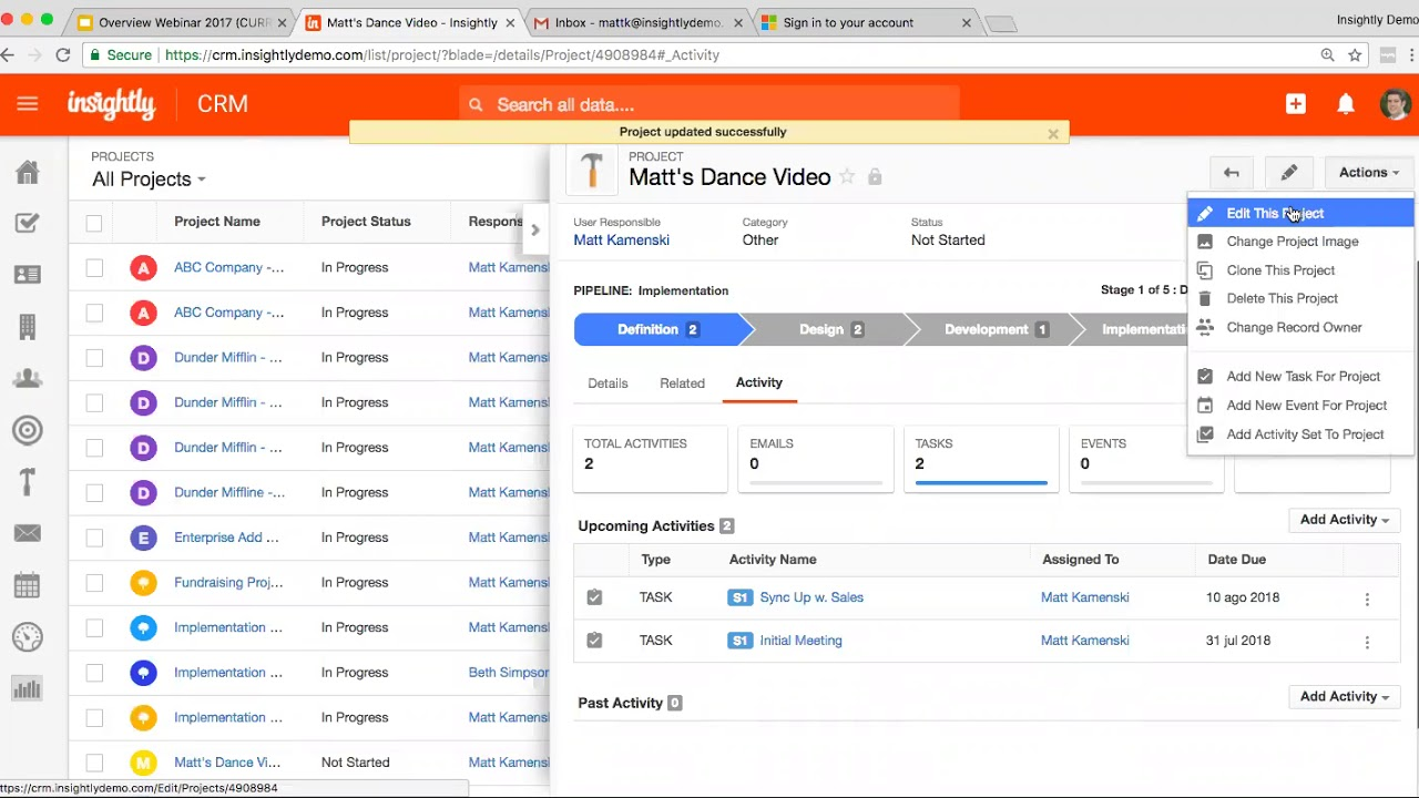 Insightly manages contact relationship